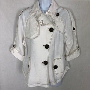 Chico’s Linen Off White Blazer Jacket Sz 1 / US 8